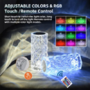 16 Colors Diamond Rose Crystal Touch Lamp